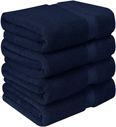 Book Cover Utopia Towels Luxurious Bath Towels, 4 Pack, Navy
