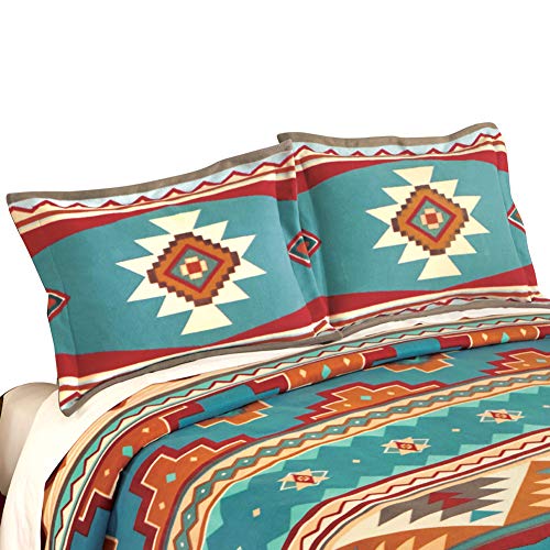 Book Cover Collections Etc Southwest Cheyenne Aztec Native American Turquoise Fleece Pillow Sham