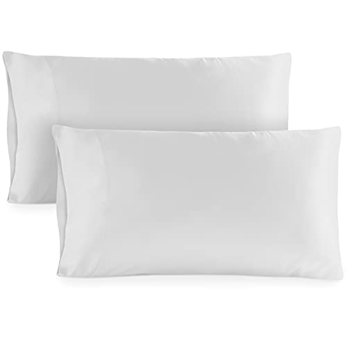Book Cover Hotel Sheets Direct Pillowcase Set â€“ 2 Queen/Standard Cooling Pillow Cases - 20 x 30 Inch Bamboo Derived Covers â€“ White