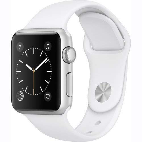 Book Cover Apple Watch Series 1 Smartwatch 38mm Silver Aluminum Case, White Sport Band (Renewed)