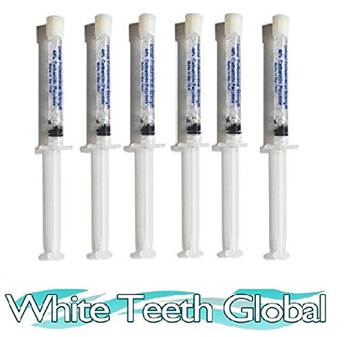 White Teeth GLobal Teeth Whitening Gel 44% Carbamide Peroxide, 6 Tooth Bleaching Gel Syringes