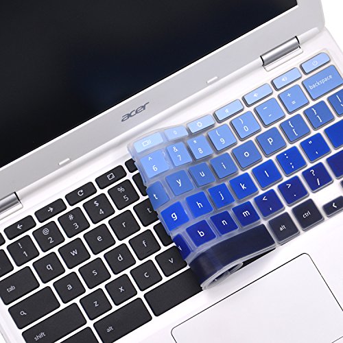 Book Cover Chromebook Cover for Acer 15 CB5-571 CB5-132T US Layout, Keyboard Skin Chromebook by FORITO (NOT FIT FOR CB3-111 SERIES)(Ombre Blue)