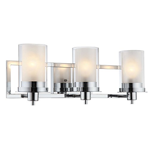 Book Cover Designers Impressions Juno Polished Chrome 3 Light Wall Sconce/Bathroom Fixture with Clear and Frosted Glass: 73471