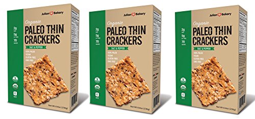 Julian BakeryÂ® Paleo ThinÂ® Crackers | Salt & Pepper | USDA Organic | Gluten-Free | Grain-Free | GMO Free | Low Carb | 3 Pack