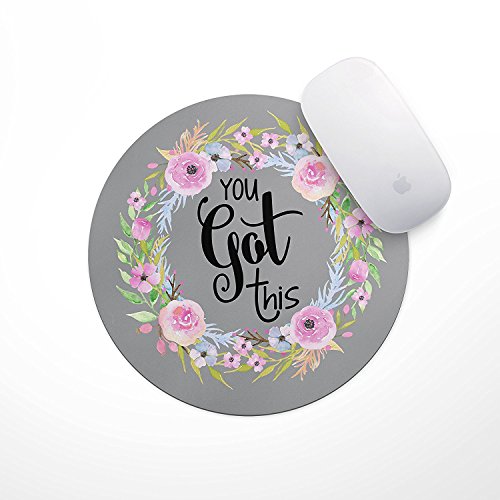 The Navy Knot Personalized Inspirational Mousepad - Non-Slip Gaming Mouse Pad - Computer Accessories, School & Office Supplies - Gifts for Gamer, Teacher (You Got This, Round)