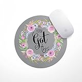 The Navy Knot Personalized Inspirational Mousepad - Non-Slip Gaming Mouse Pad - Computer Accessories, School & Office Supplies - Gifts for Gamer, Teacher (You Got This, Round)