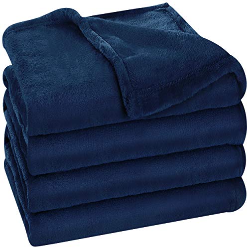 Utopia Bedding Fleece Blanket Twin Size Navy 300GSM Luxury Bed Blanket Anti-Static Fuzzy Soft Blanket Microfiber