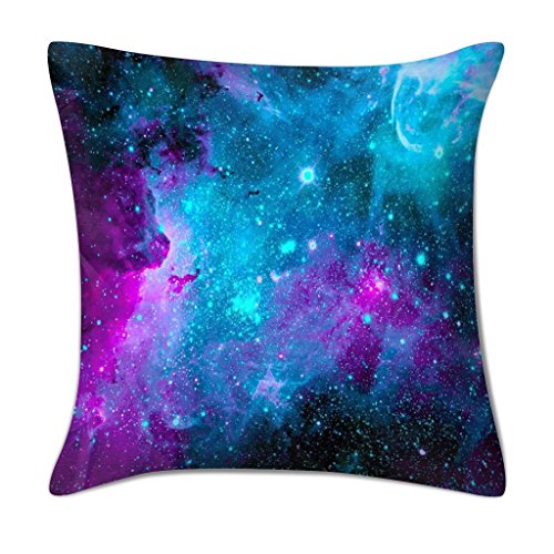 LIULIUS 18 x 18 Inch Galaxy Polyester Pillow Cover Soft Square Throw Pillowcase