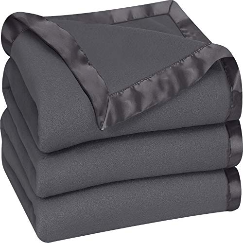 Book Cover Utopia Bedding Fleece Blanket Twin Size Grey Soft Cozy Sateen Bed Blanket Microfiber