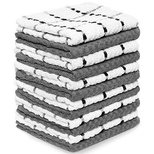 Book Cover Zeppoli Kitchen Towels, 12 Pack - 100% Soft Cotton - 15 x 25 Inches - Dobby Weave - Great for Cooking in Kitchen and Household Cleaning (12-Pack)