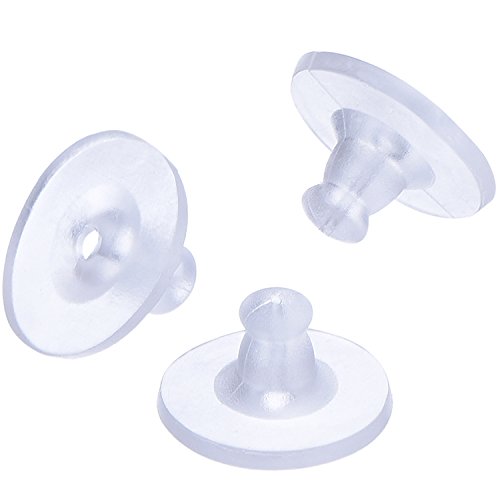 Book Cover Outus 100 Pack Clear Rubber Earring Safety Backs Clutch Earring Pad