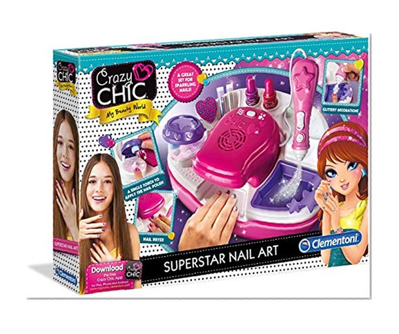 Clementoni - Crazy Chic - Superstar Nail Art, Kit with Varnishes for Girls 6+ years old, 15174