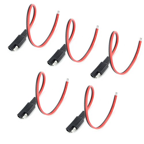 Book Cover WMYCONGCONG 5 PCS SAE Power Automotive Extension Cable 18AWG 300mm