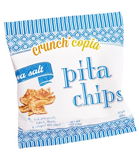 Crunchicopia Premium Pita Chips, Sea Salt, 1oz Snack Bags (Pack of 12)