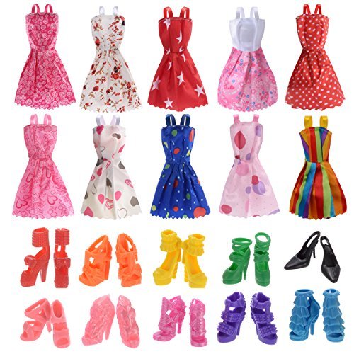 Book Cover Rainbow Yuango Barbie Dolls Clothes, 10 pack Black