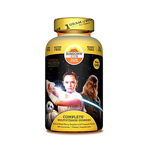 Sundown Kids Star Wars Multivitamin Gummies in Vitamins A, C, D, E (Non-GMO(2), Gluten-Free, Dairy-Free, Peanut-Free), 180 Count (Pack of 1)