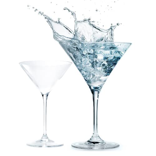 K BASIX Unbreakable Martini Glasses Set of 2 - Polycarbonate - Reusable, 10.2 Ounce - Premium Quality - Gold Series Cocktail Glasses