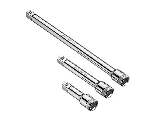 ARES 70245-3-Piece 1/2-Inch Drive Socket Extension Set - Includes 3-Inch, 5-Inch and 10-Inch Extensions - Premium Chrome Vanadium Steel with Mirror Finish