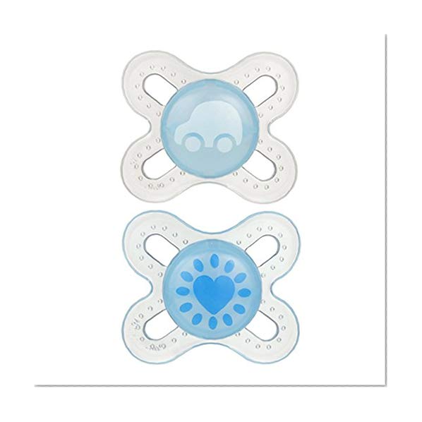 MAM Pacifiers, Newborn Pacifier, Best Pacifier for Breastfed Babies, ‘Start Tender’ Design Collection, Boy, 2-Count