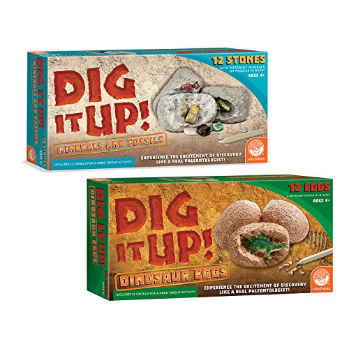 Dig It Up! Dinosaur Eggs and Mineral Stones Set of 2 Dig Kits