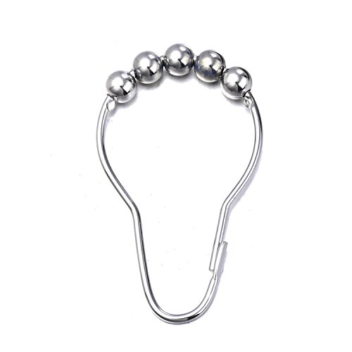 LIHAO Closed Style Rustproof Stainless Steel Shower Curtain Rings, Chrome