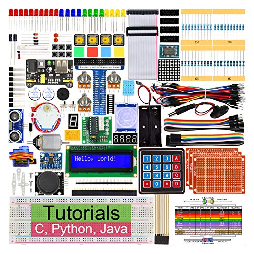 Book Cover Freenove Ultimate Starter Kit for Raspberry Pi 4 B 3 B+, 434 Pages Detailed Tutorials, Python C Java, 223 Items, 57 Projects, Learn Electronics and Programming, Solderless Breadboard