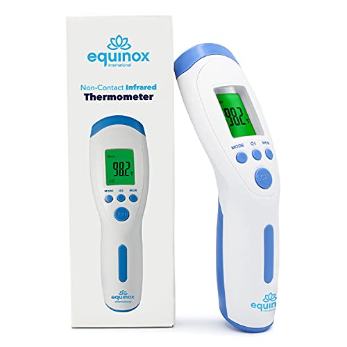 Book Cover Equinox Digital Forehead Thermometer - Thermometer for Adults - No Touch Thermometer (Non Contact / Touchless) - Body/Surface/Room Temperature Scanner â€“ LCD Display Ideal for Whole Family & Babies