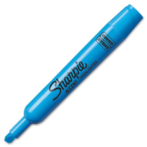 Sharpie Accent Tank Highlighters, Chisel Tip, Fluorescent Blue, 36-Count