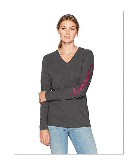 Carhartt Women's Wellton Graphic Logo Long Sleeve V-Neck T-Shirt