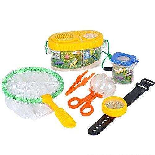 Book Cover Fun Outdoor Toy Insect Bug Adventure Set; Bug Catcher Set For Kids Backyard Exploration Kit - Bug Collection Kit - Includes Butterfly Net, Compass, Tweezers, Transfer Capsule and Bug Carrier