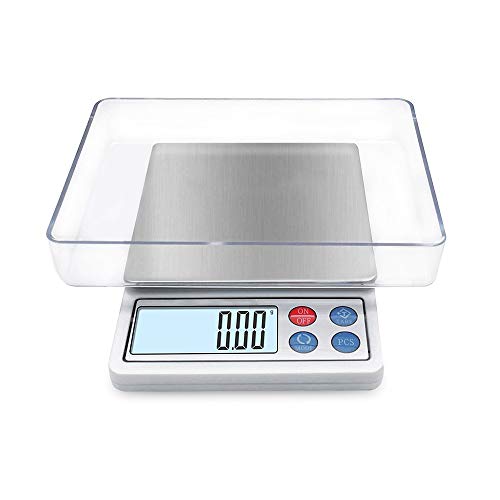 Book Cover Digital Gram Scale Toprime Mini Size Food Scale High Precision Pocket Scale with LCD Display and 1 Tray Stainless Steel PCS Convert Unit 600g x 0.01g