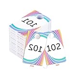 Live Sale Plastic Tags, 001-999 Number Series, Reusable Normal and Reverse Mirror Image Hanger Cards, Select a Set of 100 Numbers, (101-200)
