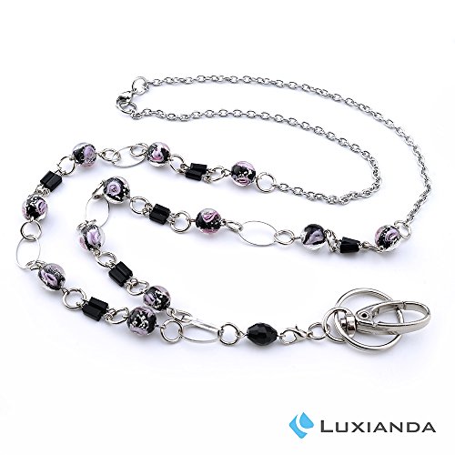 LUXIANDA Generous Lanyard for Keys Badge Lanyards for Women ID Necklaces Badge Holder Stainless Steel Chain