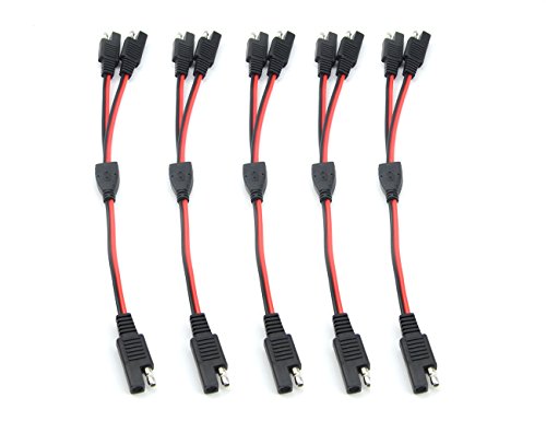 Book Cover WMYCONGCONG 5 PCS 1 TO 2 SAE Power Automotive Extension Cable 18AWG 300mm