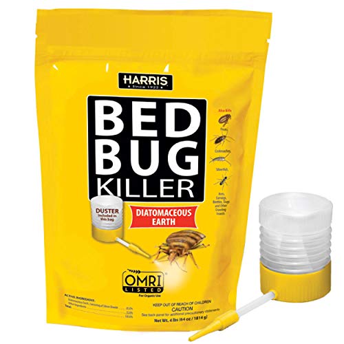 Book Cover Harris Bed Bug Killer, Diatomaceous Earth (4lb with Duster Included Inside The Bag)