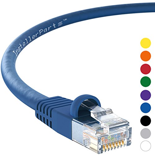 InstallerParts (10 Pack) Ethernet Cable CAT5E Cable UTP Booted 0.5 FT - Blue - Professional Series - 1Gigabit/Sec Network/Internet Cable, 350MHZ