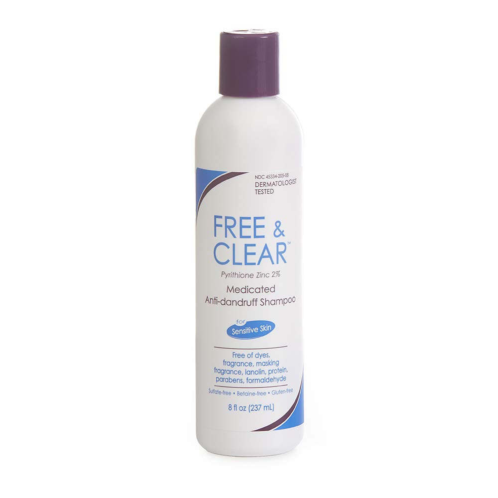 Vanicream Free & Clear Medicated AntiDandruff Shampoo Maximum OTC Strength Zinc Pyrithione 2%, Pyrithione zinc, Unscented, 8 Fl Oz Pyrithione zinc Pack of 1