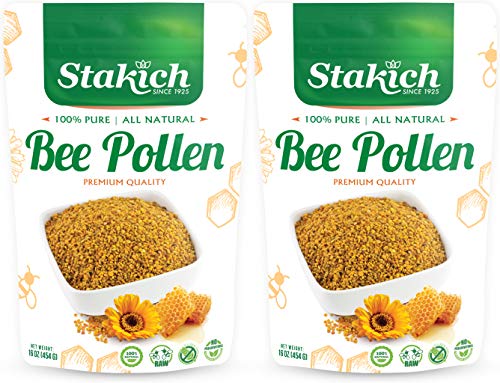 Book Cover Stakich Bee Pollen Granules 2 Pound (32 Ounce) - Pure, Natural, Unprocessed - 2 Pack of 1 Pound