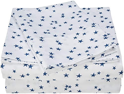 MI ZONE Printed Bed Sheets, Twin, Navy