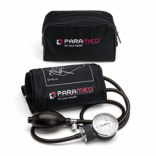 Book Cover Professional Manual Blood Pressure Cuff - Aneroid Sphygmomanometer with Durable Carrying Case by Paramed - Lifetime Calibration for Accurate Readings - Black
