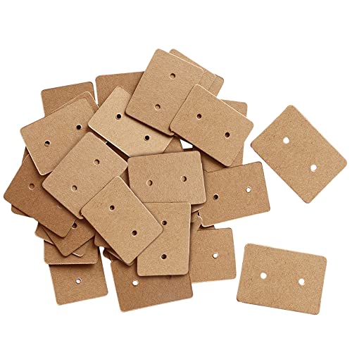 200PCS Earring Display Cards,Kraft Paper Earrings Tags, 1" x 1.4" Ear Stud Earring Card (Brown)