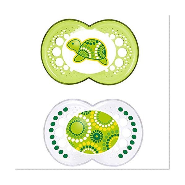 MAM Pacifiers, Baby Pacifier 6+ Months, Best Pacifier for Breastfed Babies, ‘Clear' Design Collection, Unisex, 2-Count