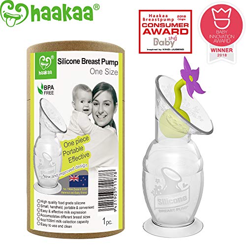 Book Cover Haakaa Manual Breast Pump with Stopper 4oz/100ml