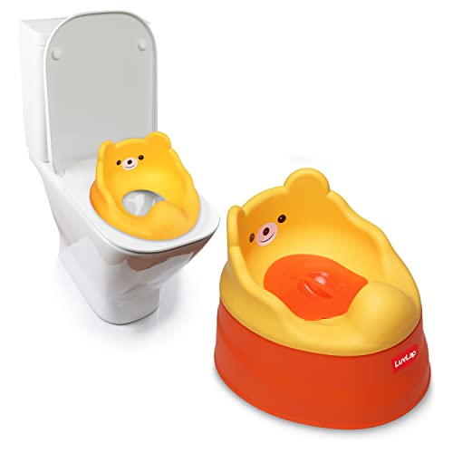 LuvLap Adaptable 2 in 1 Potty Training Seat for 1 + Year child, potty trainer with Detachable Potty Bowl, Suitable for potty training of Boys & Girls (Orange & Yellow)