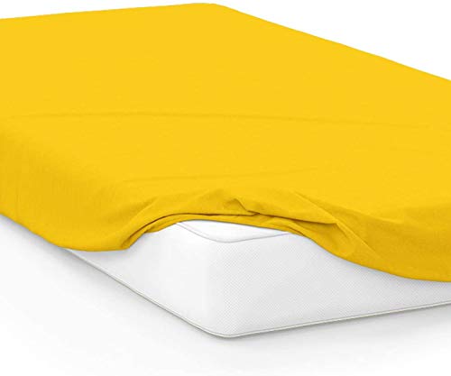 College Dorm Twin XL Bed Fitted Mattress Sheet Ultra Soft Wrinkle-Free, Stain, and Fade Resistant - Yellow Gold PMS 116