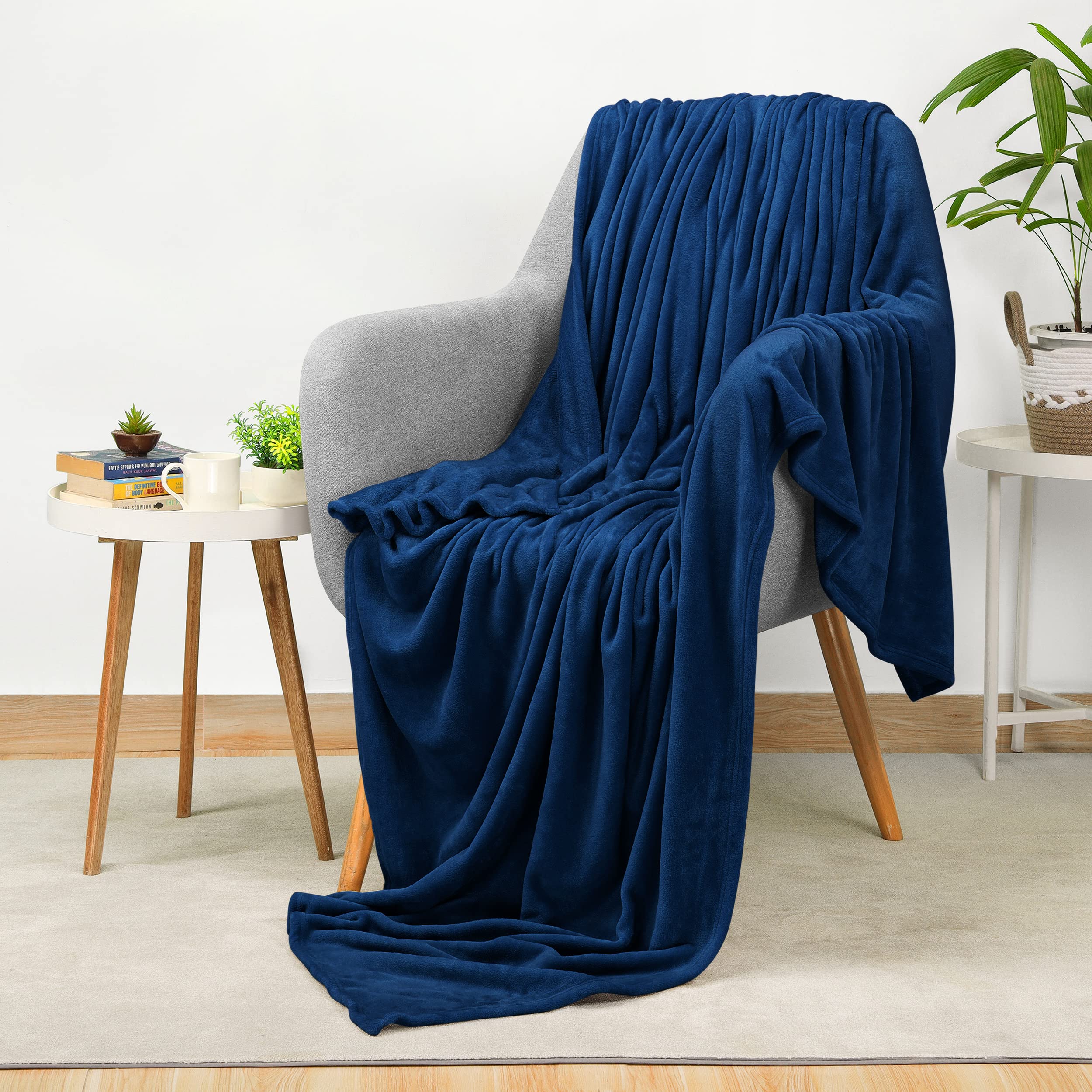 Book Cover Utopia Bedding Fleece Blanket Throw Size Navy 300GSM Luxury Blanket for Couch Sofa Bed Anti-Static Fuzzy Soft Blanket Microfiber (60x50 Inches) Throw Navy