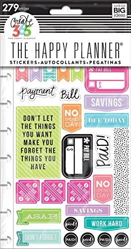 me & my BIG ideas PPSP-84 Create 365 The Happy Planner Snap in Sticker Pad, Get Paid