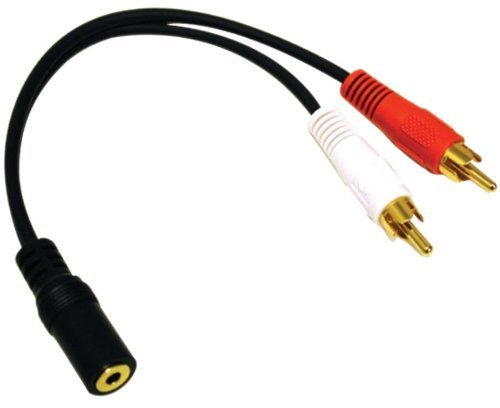 Cable Empire 2 x RCA Male, 1 x 3.5mm Stereo Female, Y-Cable 6-Inch Gold Plated Connector