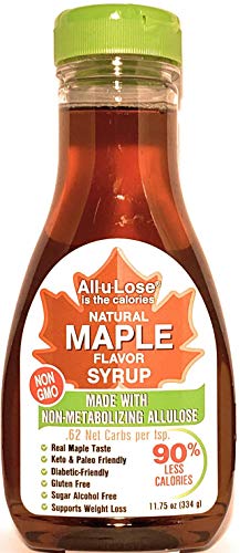 Maple Syrup All-u-Lose, Natural, Non-GMO, Low Carbs & Calories made with Allulose