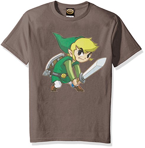 Nintendo Boy's Big Link T-Shirt, Medium, Charcoal